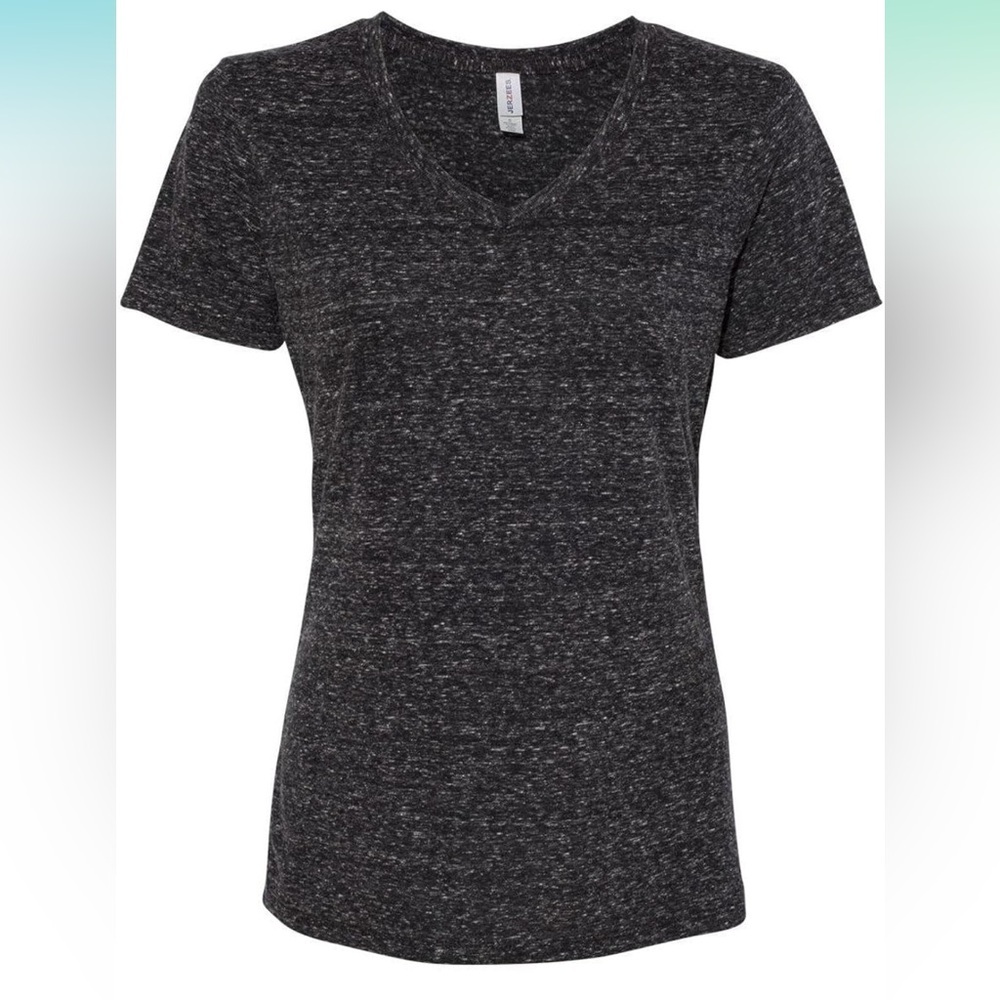 JERZEES -Women's Snow Heather Jersey V-Neck size Medium - Picture 3 of 6